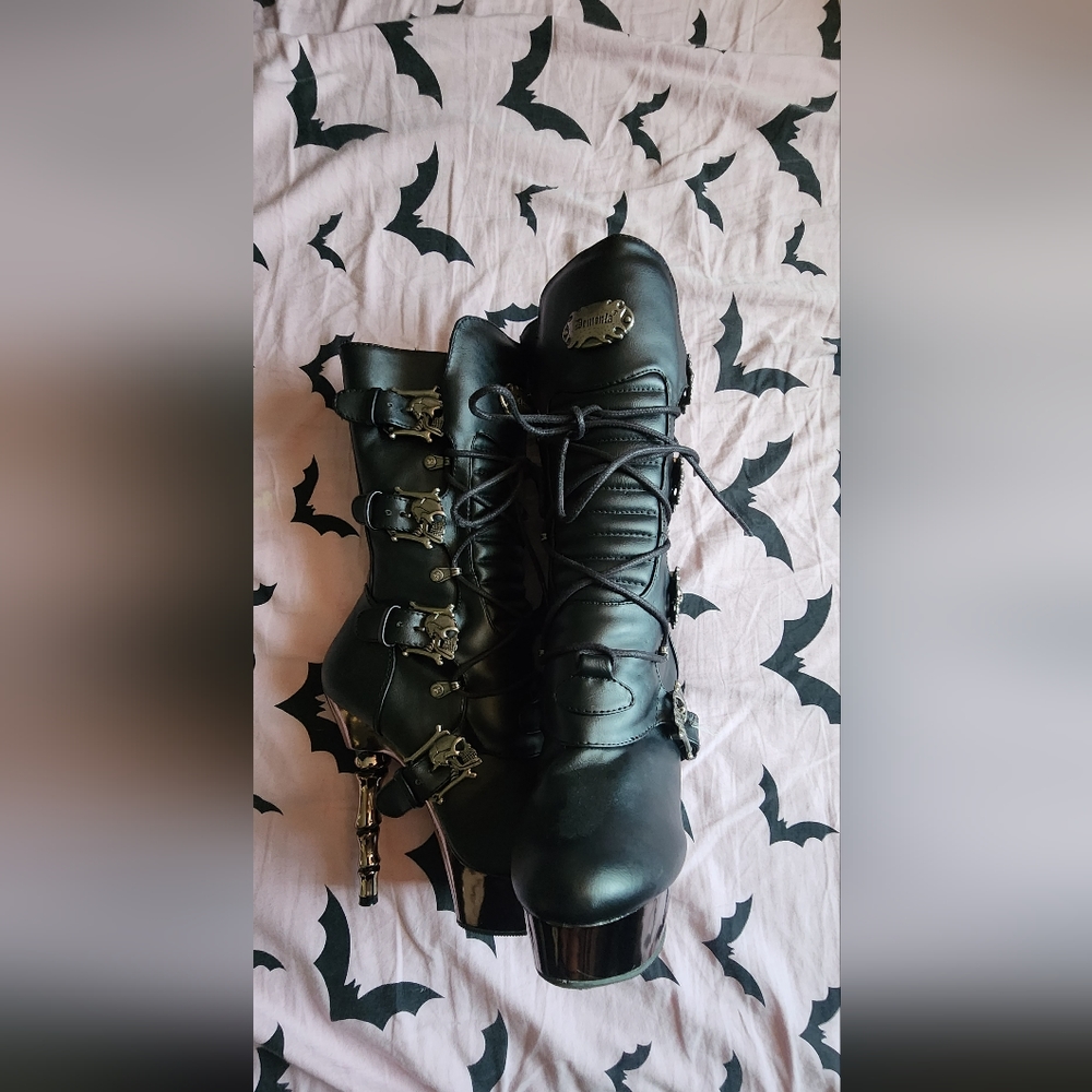 Demonia skeleton boots